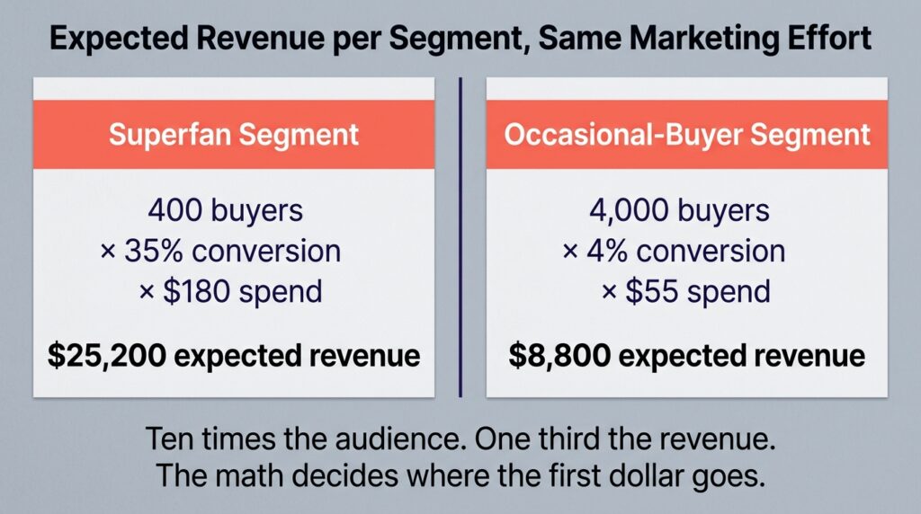 Expected revenue per segment